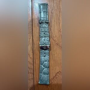 Authentic Michele 18mm grey alligator watch strap.